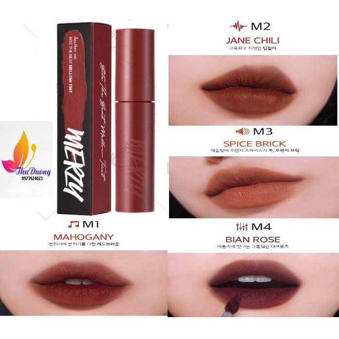 Son Kem Lì, Siêu Mịn Merzy Bite The Beat Mellow Tint #M2