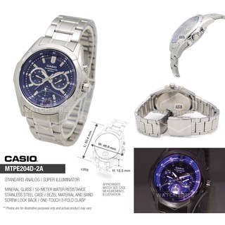 Đồng hồ nam dây thép Casio  MTP-E204D