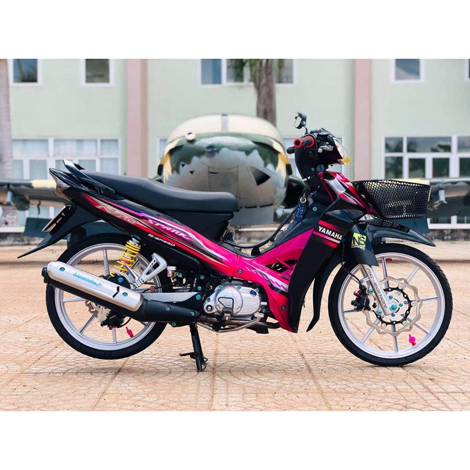 Tem trùm Sirius Hồng đen rc, độ team decal xe máy si spark rẻ đẹp