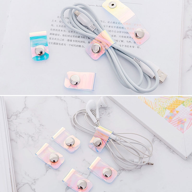 Kẹp giữ dây sạc điện thoại bằng laser trong suốt nhiều màu