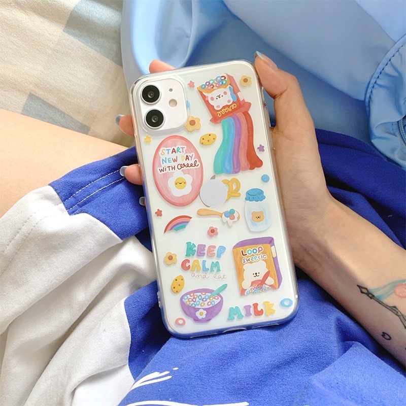 Ốp lưng iphone silicon dẻo trong suốt sticker mèo dành cho ip 6 đến 14promax - t115
