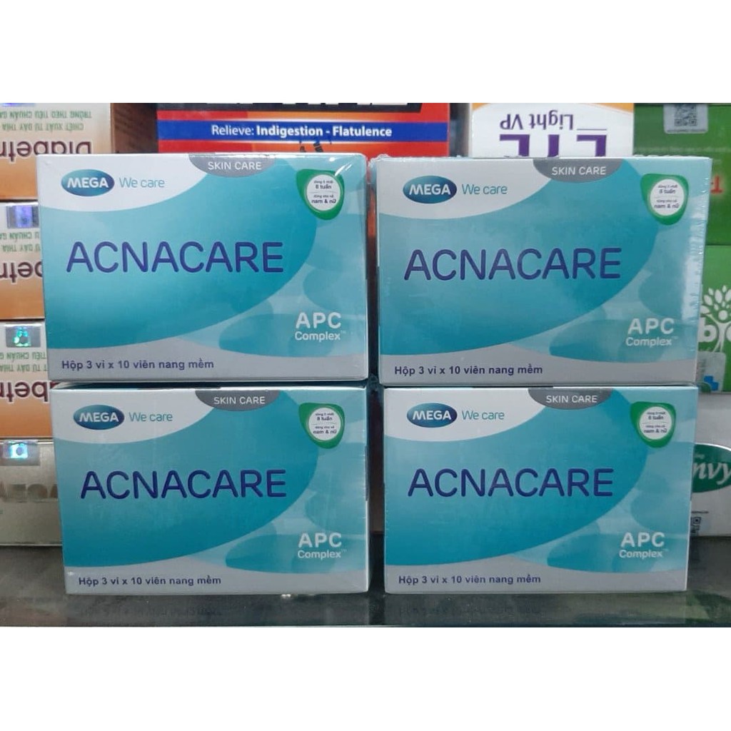 (bộ đôi ACNACARE) viên uống + gel bôi mụn acna care gel phù hợp cho cả nam và nữ