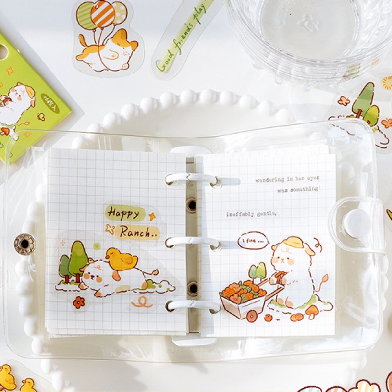 Bộ 46 miếng hình dán xinh xắn trang trí sổ tay chống thấm nước