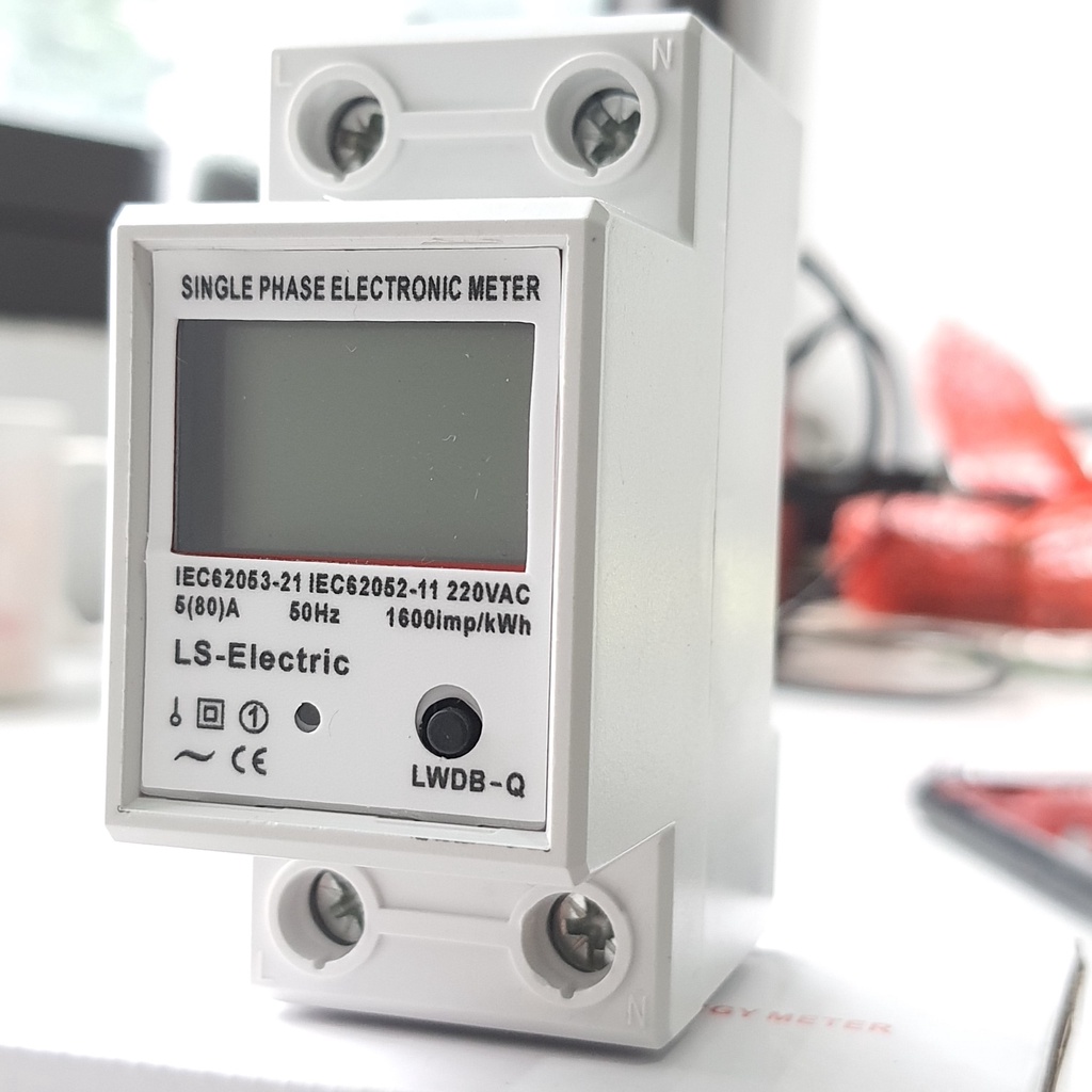 Đồng hồ đo điện LS-Electric 80A 220V có nút RESET độ chính xác cao màn hình hiển thị LCD P U I Kwh công tơ điện tử 1 pha