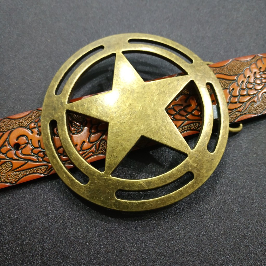 Mặt khóa dây lưng ngôi sao lớn tròn 10cm màu đồng