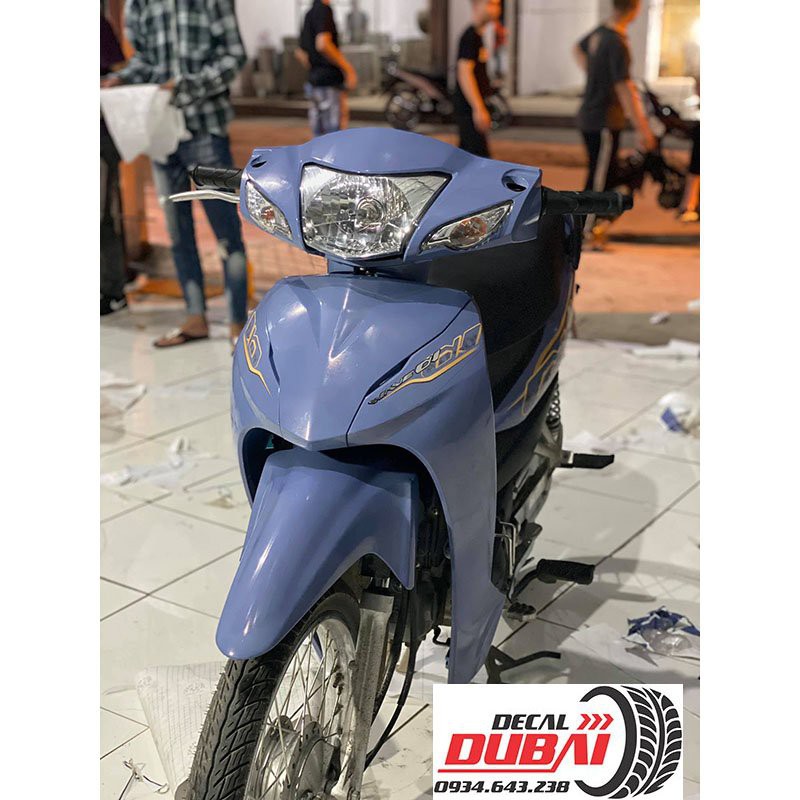 Tem Trùm Xe Wave Xanh Ánh Tím Bắt Mắt