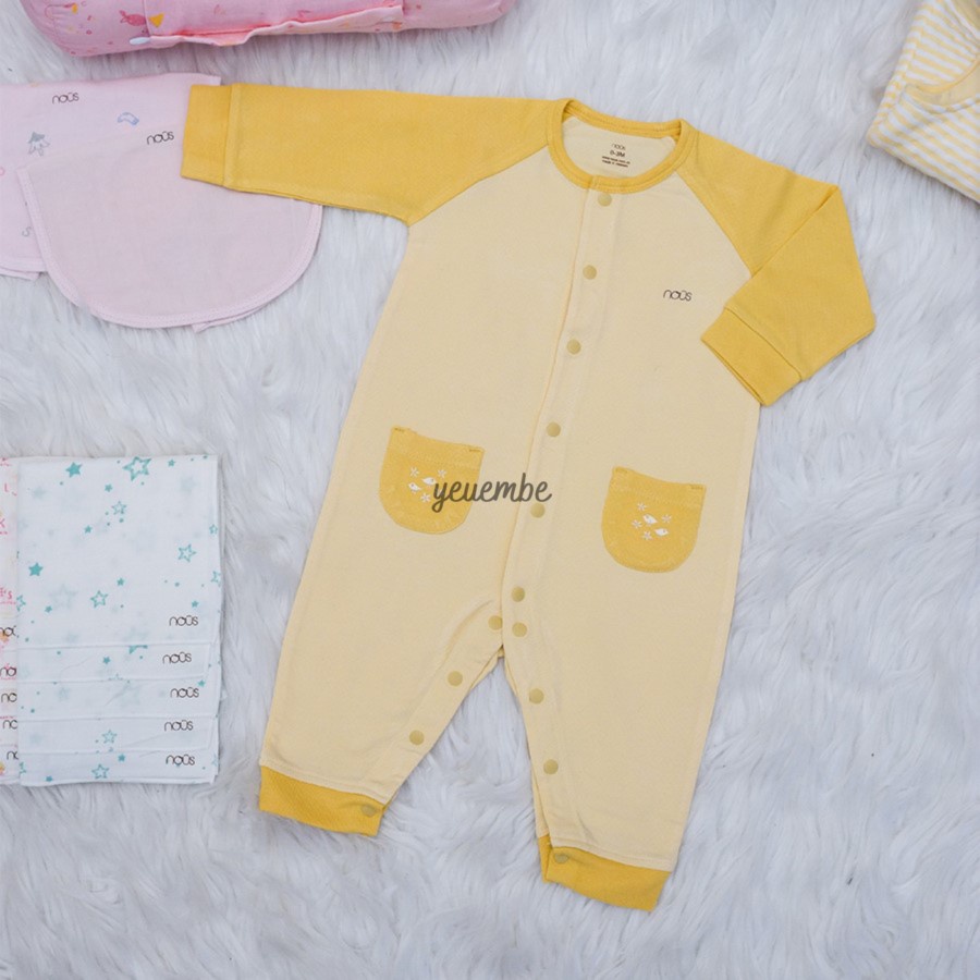 Bộ Đồ Áo Liền Quần Full Body, Bodysuit NOUS Không Tất Vàng Fullsize Cho Bé Từ 0 Đến 12 Tháng