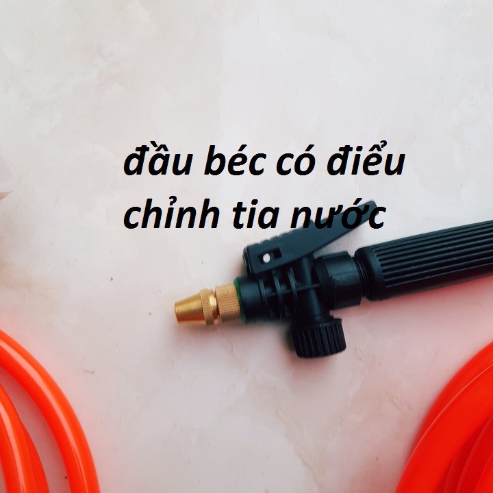 bộ máy bơm phun sương tưới hoa,tưới lan,xịt rửa đầu béc có chỉnh tia nước dây đầu ra dài 8M,dây hút 2m tiện lợi