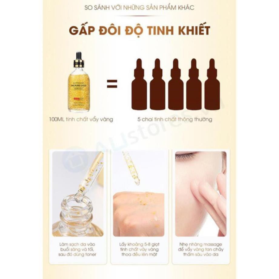 [CHÍNH HÃNG] Serum Tinh Chất Vàng 24k Pure Gold Ampoule Thera Lady 100ml (Date mới nhất) - Xuất xứ Úc