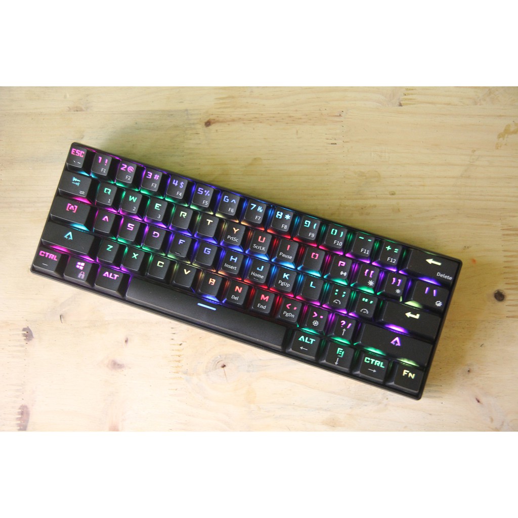 Bàn phím cơ Bluetooth Royal Kludge RK61 RGB - Edra EK361W RGB - Trắng I Gaming KeyBoard EK361 Bluetooth, USB RGB