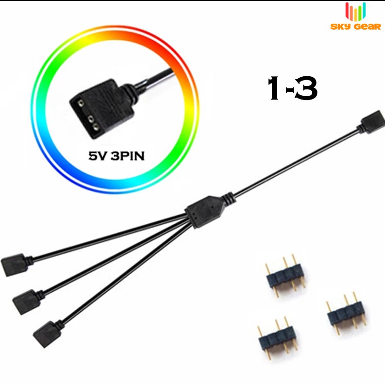 Dây chia RGB 12v 4pin và dây chia ARGB 5v 3pin - Mở rộng chân cắm led RGB