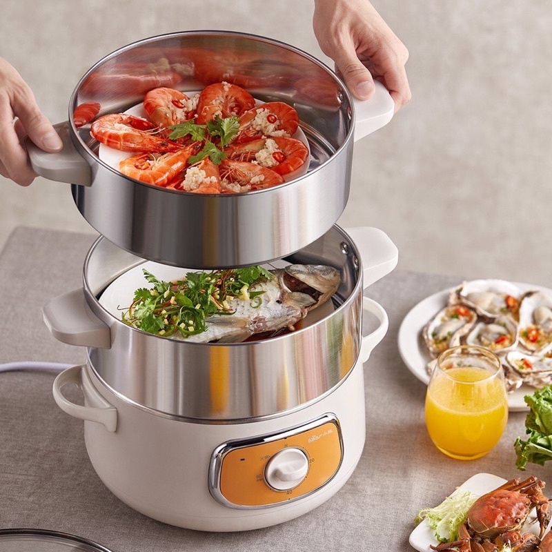 Nồi hấp 2 tầng lẩu nướng đa năng Bear DZG-D80G5, bản quố tế chính hãng, bảo hành 18 tháng toàn quốc