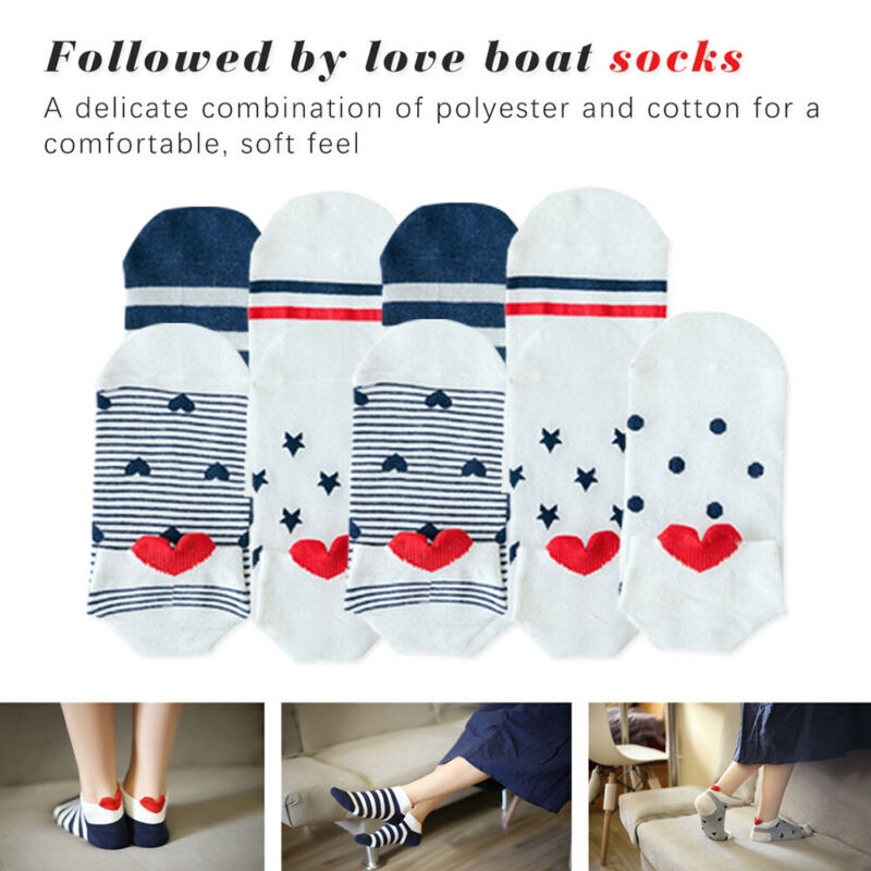 Đôi Vớ Cotton Họa Tiết Trái Tim Dễ Thương Cho Nữ