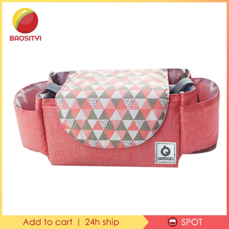 [Baosity1] Túi Đựng Đồ Gắn Xe Đẩy Em Bé Có Dây Đeo Màu Xám