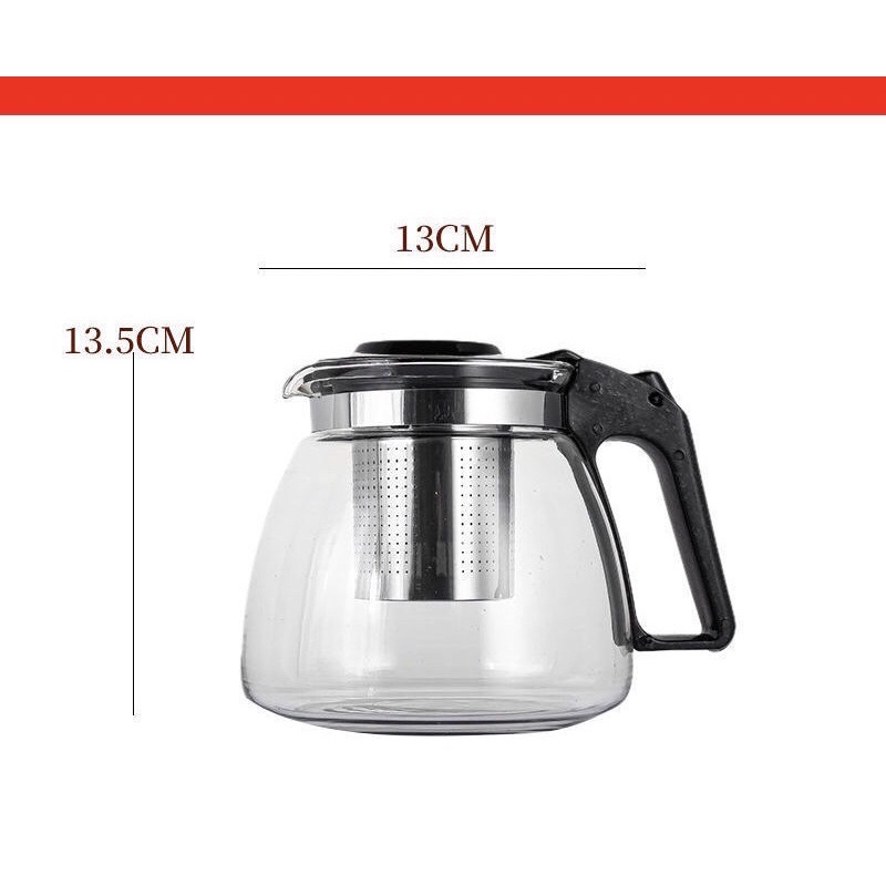 Ấm pha trà có lưới lọc inox 1000ml,bình pha trà thủy tinh có lưới lọc inox,bình ủ trà cao cấp