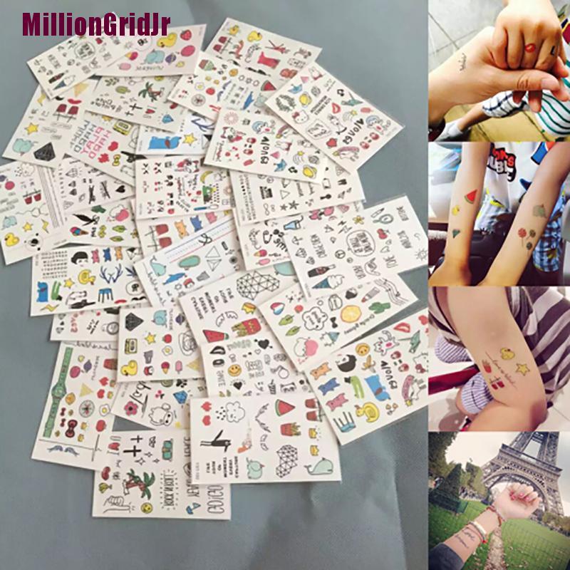 (Hàng Mới Về) Set 10 Tấm Hình Xăm Dán Tạm Thời Dễ Thương Dành Cho Trẻ Em