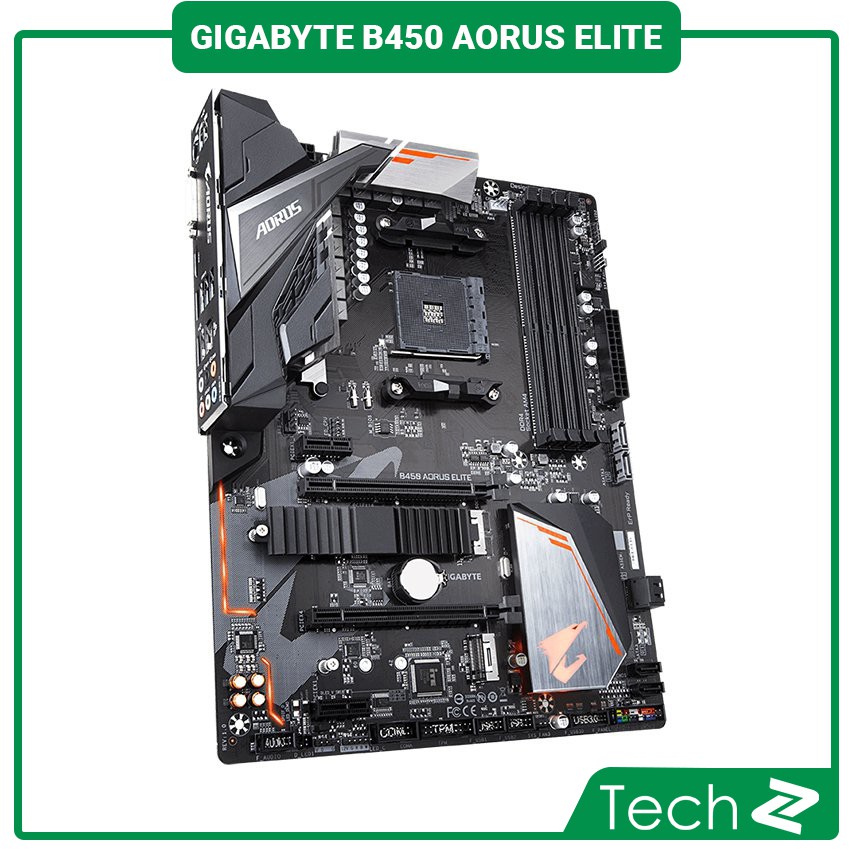 [CHÍNH HÃNH]  Mainboard GIGABYTE B450 AORUS ELITE (AMD B450, Socket AM4, ATX, 4 khe RAM DDR4)