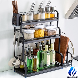 Kệ gia vị đa năng inox 304 sắp xếp gia vị dao, thớt, nắp xoong, muỗng đũa gọn gàng Hàng Cao Cấp