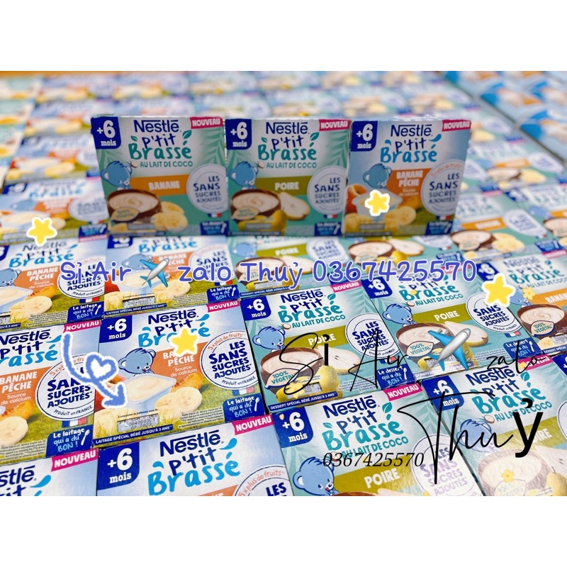 (Air/✈️ bill date 2/2023) Sữa chua Nestle / Váng sữa Nestle Pháp 6m lốc 4x100g