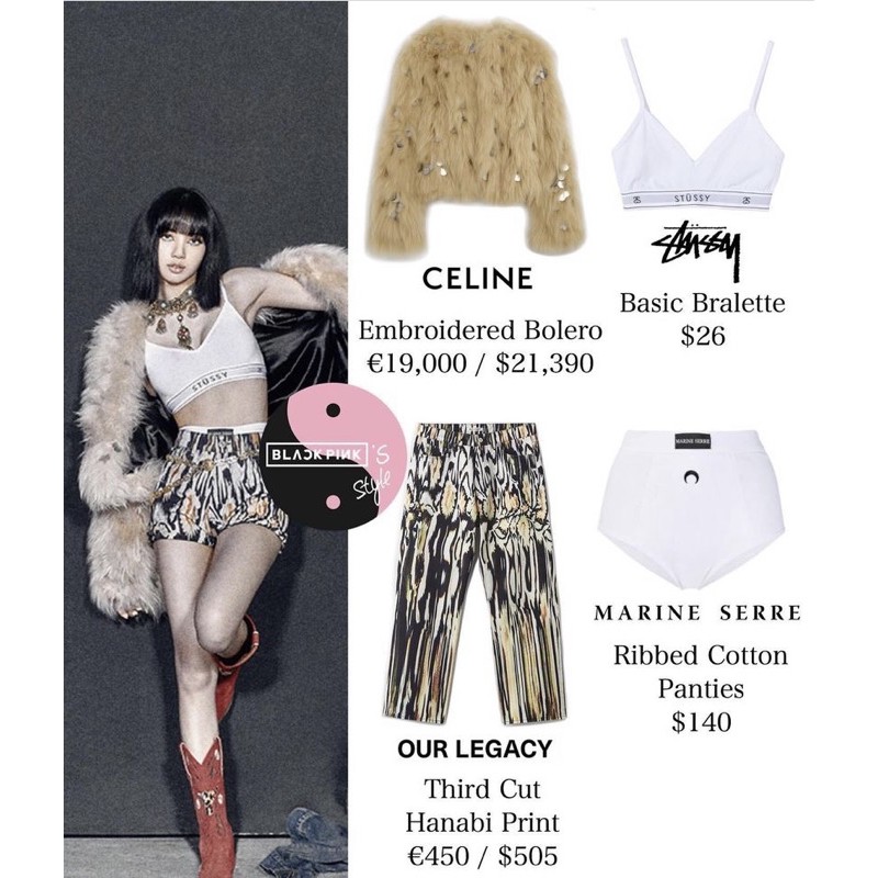 (NGỘ SẴN) Set đồ lót mặt trăng cạp cao giống Rose và Lisa BlackPink màu trắng | BigBuy360 - bigbuy360.vn