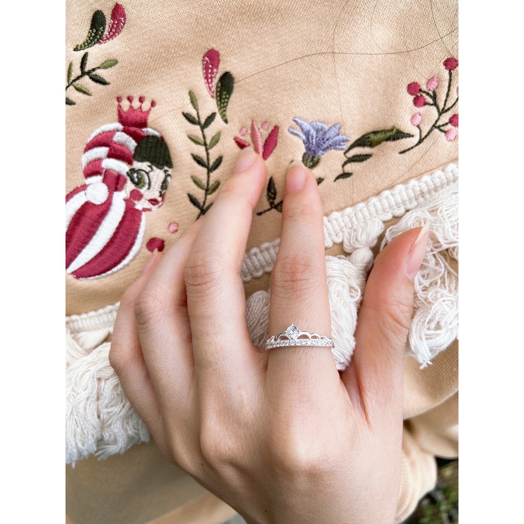 Nhẫn nữ bạc ta nữ vương miện k33 phụ kiện thời trang BYL JEWELRY