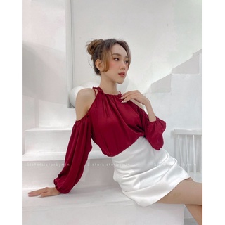 SISTERSISTER - Áo trễ vai lụa Hari top