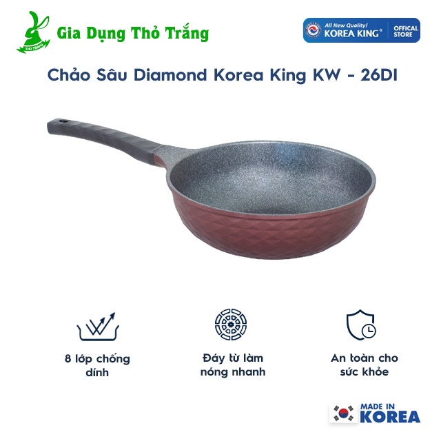Chảo không dính Diamond Premium Korea King KW-26DI (26cm) Cao Cấp
