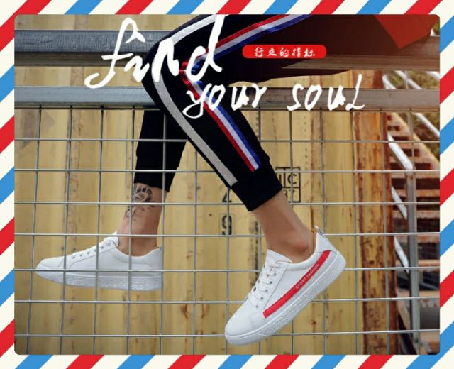 🎯FLASH SALE🃏Giày Da Nam Sneaker Thể Thao SHOES HOUSE 🧩mã G4- Trắng kẻ Đỏ Sport Fashion