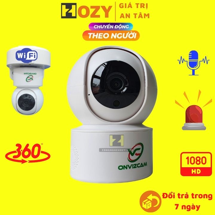 Camera wifi trong nhà 2.0mpx Carecam onvizcam V5 FullHD 1080p quay 360 độ chip Huawei