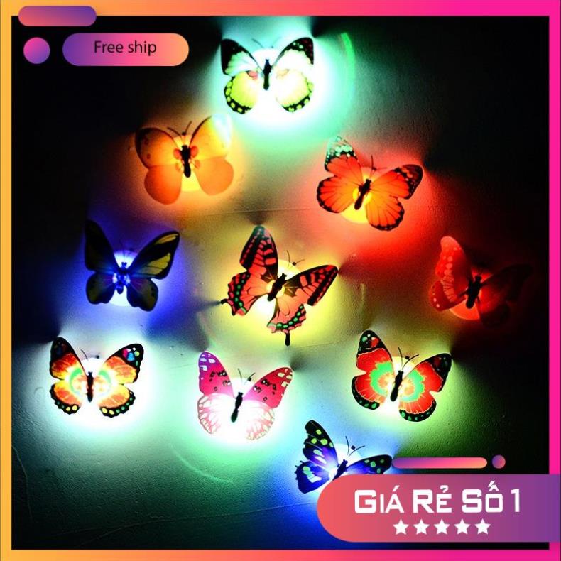 Đèn Led HÌNH BƯỚM 3D Dán Tường Trang Trí - Đèn Ngủ Bướm Phát Sáng Đổi Màu