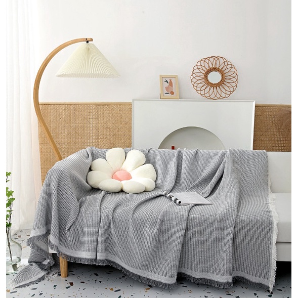 Khăn Thảm Phủ Sofa chống bụi bẩn, Mền đắp thư giãn, Thảm Sofa Phòng Khách Loại Một Màu