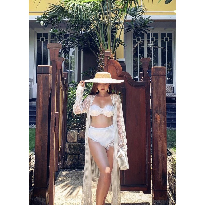Đồ bơi bikini 2 mảnh vai ren Hàn Quốc phom vừa