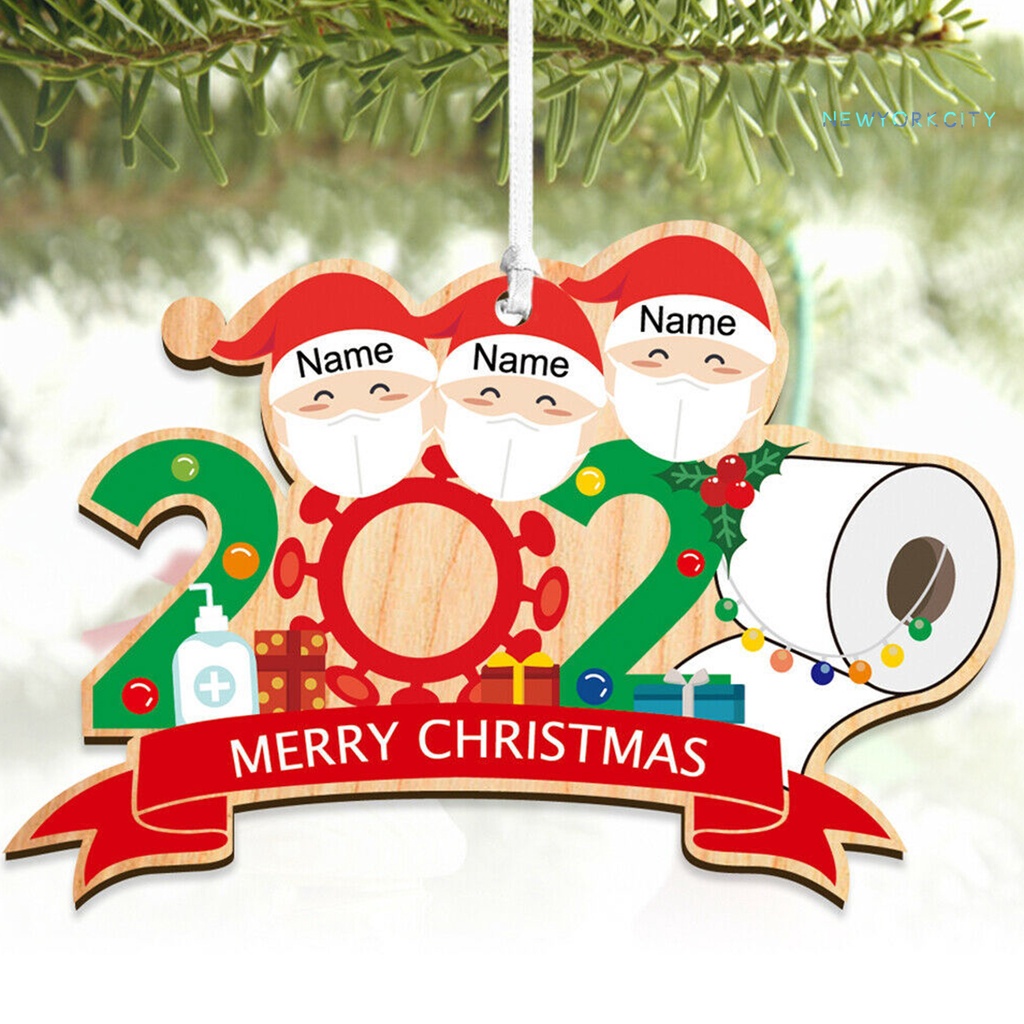 Phụ Kiện Treo Trang Trí Cây Thông Giáng Sinh Bằng Gỗ Phong Cách Giáng Sinh 2020