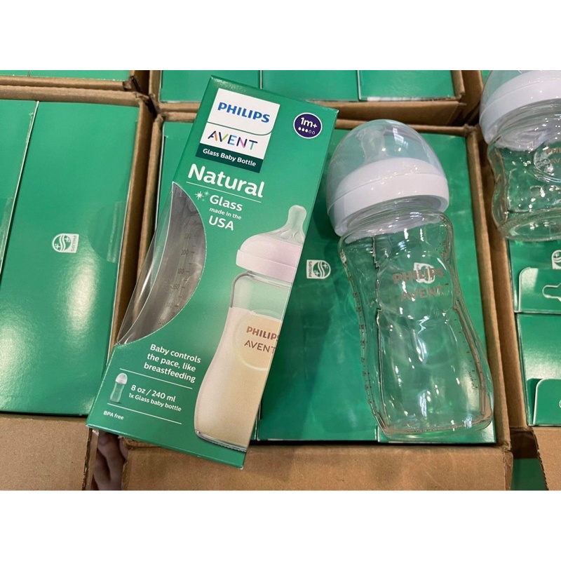 Bình sữa Avent Natural thuỷ tinh Mẫu mới 120/240ml