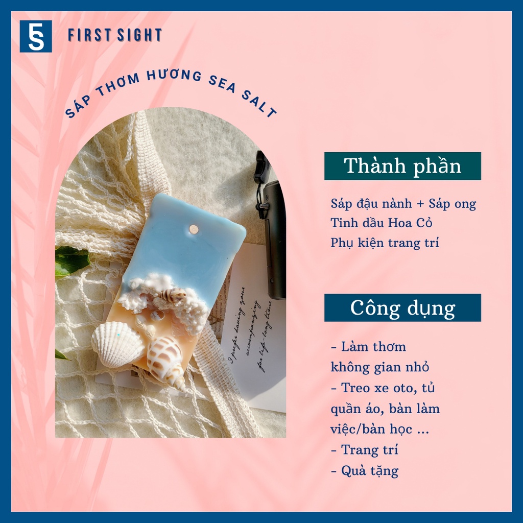 Sáp thơm trang trí First Sight tinh dầu hương tự nhiên khử mùi, làm thơm phòng tủ quần áo hình bầu dục 100gr