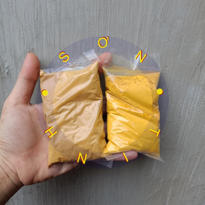 [sơn chậu] Bột màu 200g , 1 kg đen trắng đỏ chu vàng chanh nghệ đỏ tươi xanh ngọc xanh lá mạ xanh dương nâu socola đỏ cờ