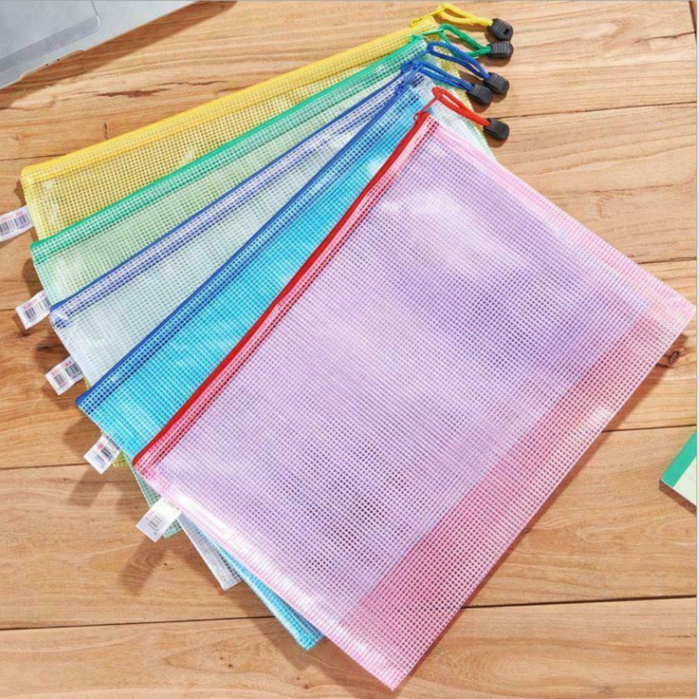 Bộ 5 Túi Nhựa PVC Đựng Tài Liệu Khổ A4 Có Khóa Kéo Tiện Dụng