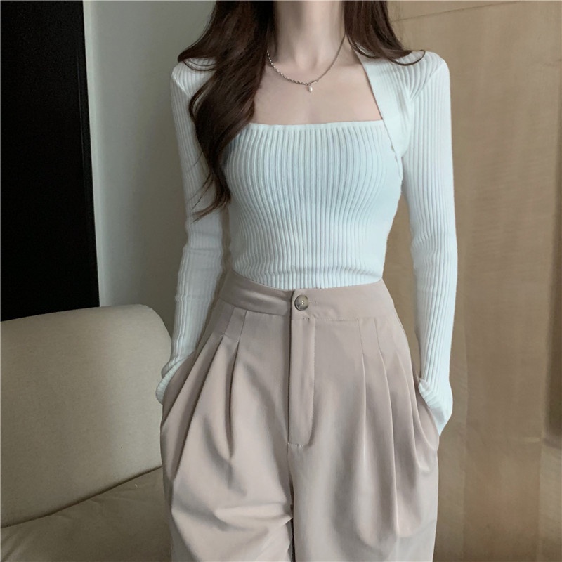 17800 |Bảng Phấn Mắt 6 Màu Thời Trang| Áo Dệt Kim Tay Dài Dáng Ôm Quyến Rũ Trẻ Trung Cho Bạn Gái
