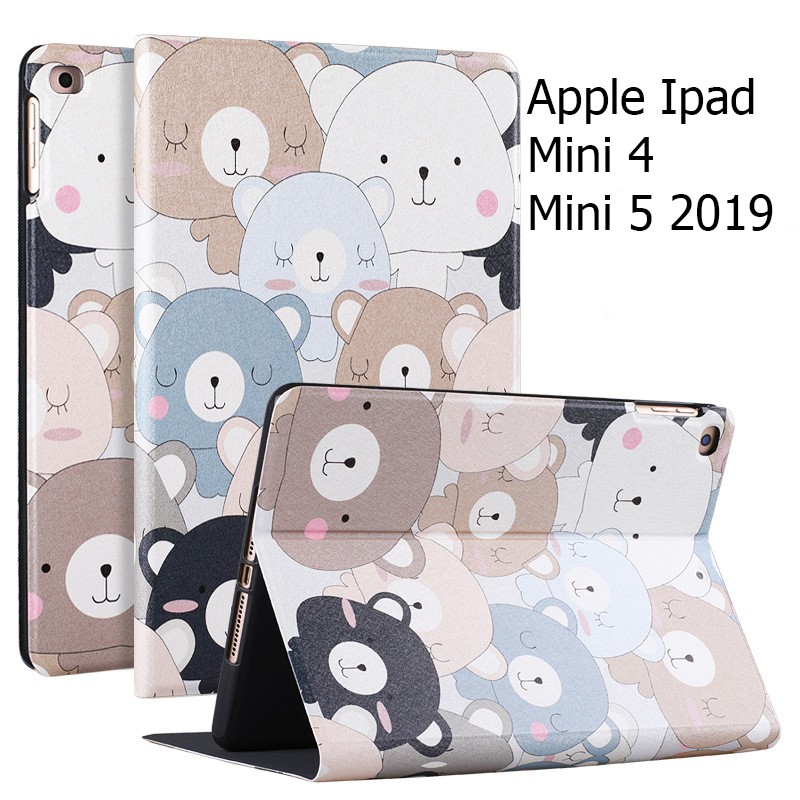Bao Da Cover Cho Ipad Mini 4 Mini 5 2019 Hỗ Trợ Smart cover Hoa Văn Dễ Thương