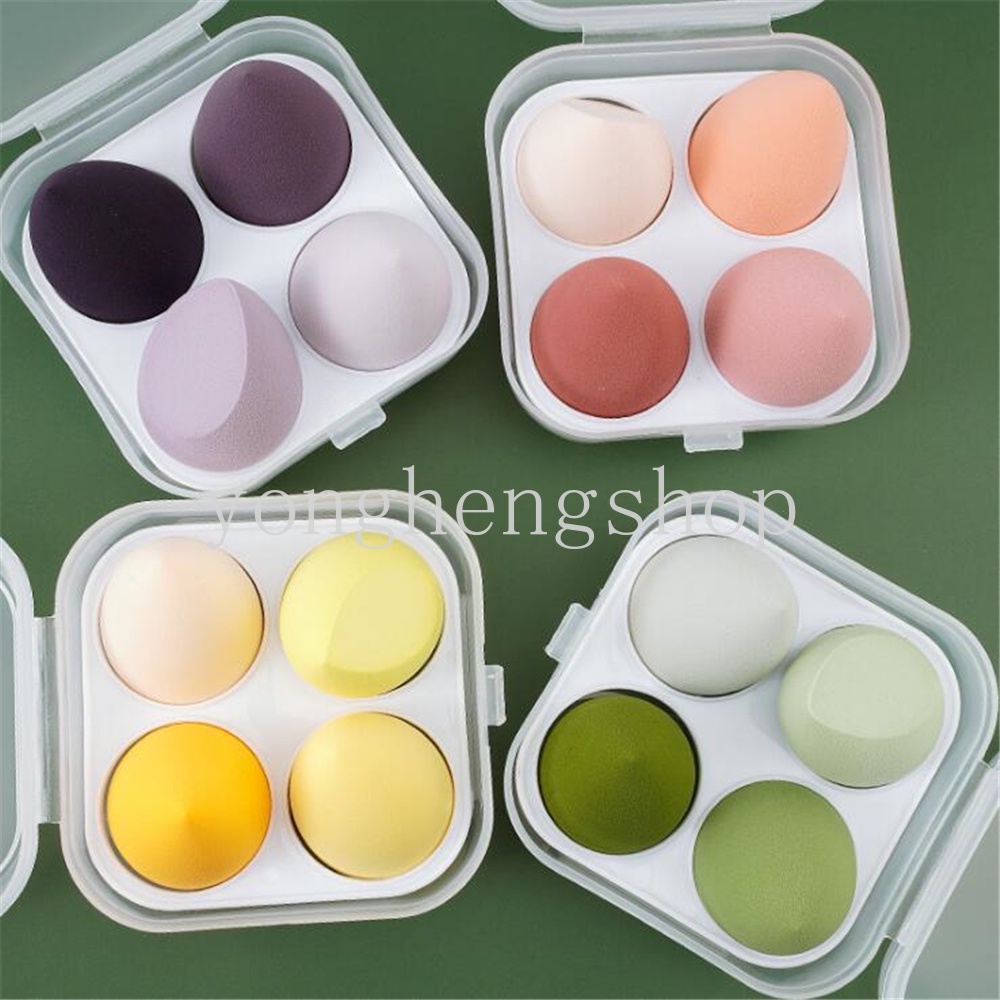 Set 4 Mút Trang Điểm Hình Quả Trứng Có Thể Sử Dụng Dạng Khô Và Ướt