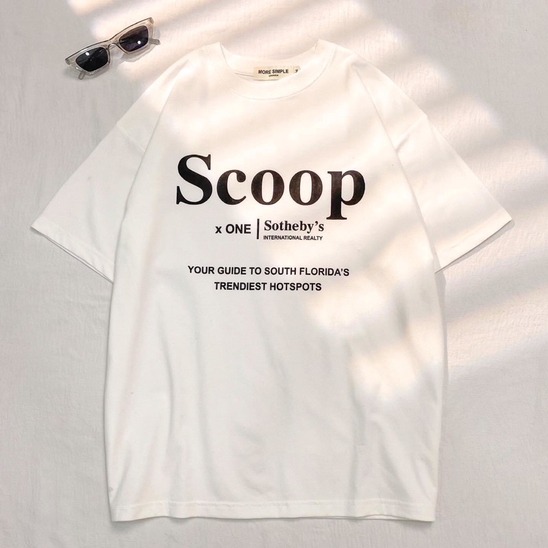 Áo Thun Tay Lỡ SCOOP Form Rộng Oversize Vải Thun Tici Phong Cách Ulzzang Nam Nữ Unisex - Yowol SG