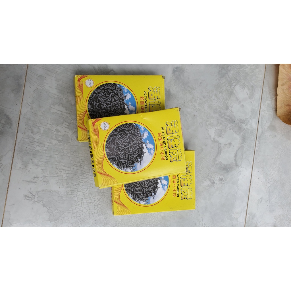 250g than hoạt tính sạch có túi lưới giúp làm trong nước khử độc bể cá cảnh