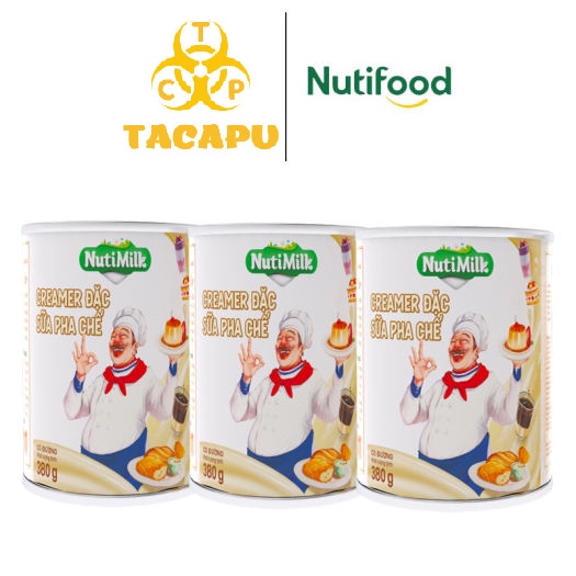 Combo 3 Lon Sữa đặc có đường Nuti Lon 380g - Thương Hiệu NUTIFOOD - TACAPU
