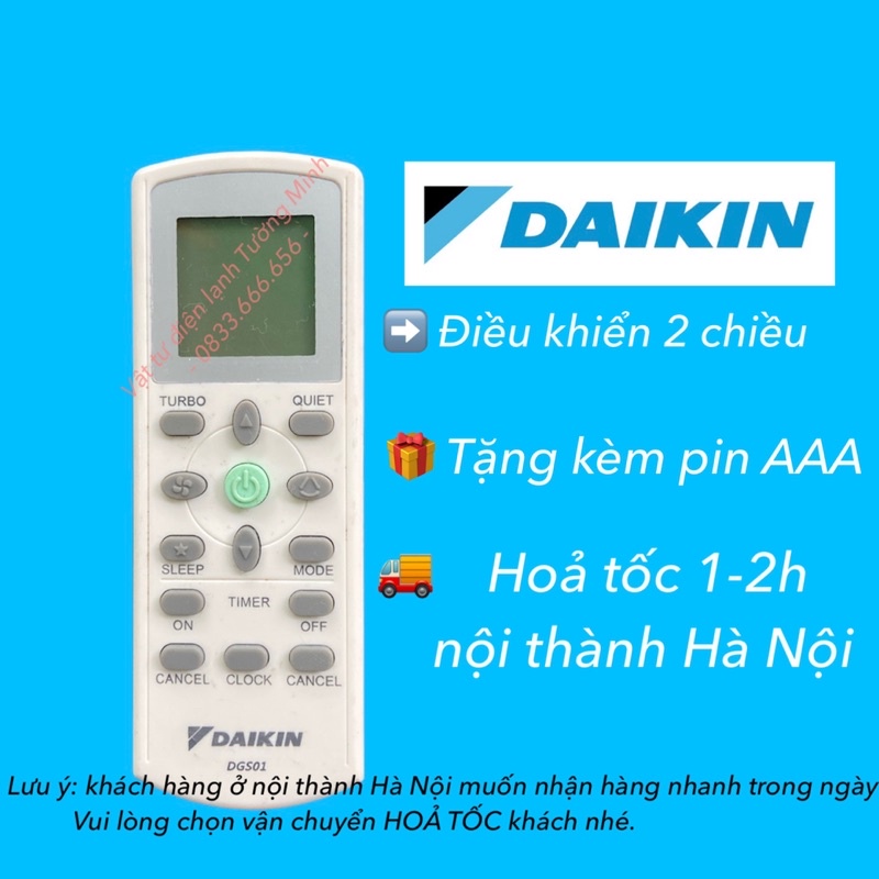 Điều khiển điều hoà DAIKIN - Remote điều khiển máy lạnh điều hoà DAIKIN (chọn đúng mẫu)