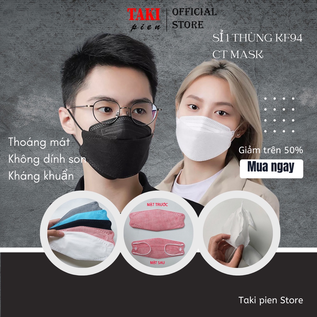 [Sỉ 1 thùng 300 cái] Khẩu trang kf94 hàn quốc Cường Thịnh và An mask chính hãng công nghệ dập của Hàn Quốc