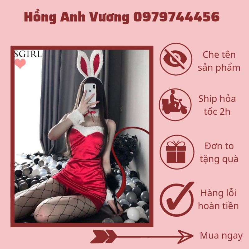 cosplay thỏ bunny noel váy ngủ đầm trang phục giáng sinh sexy gợi cảm
