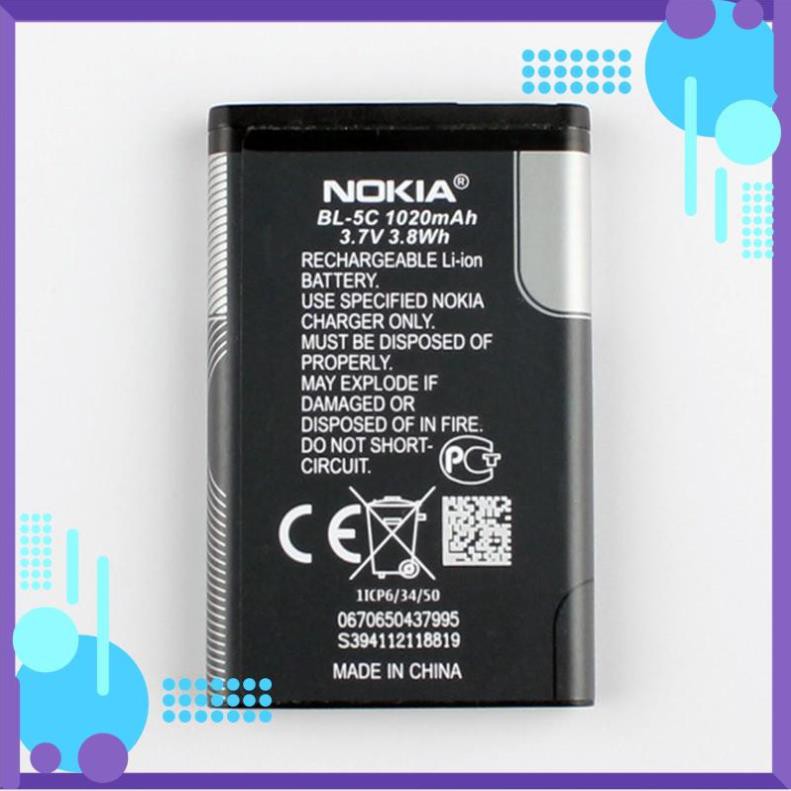 Đẹp rẻ  Pin Nokia BL 5C Dung Lượng 3800mAh 3,7v , (Loại 2ic Chống Phù)