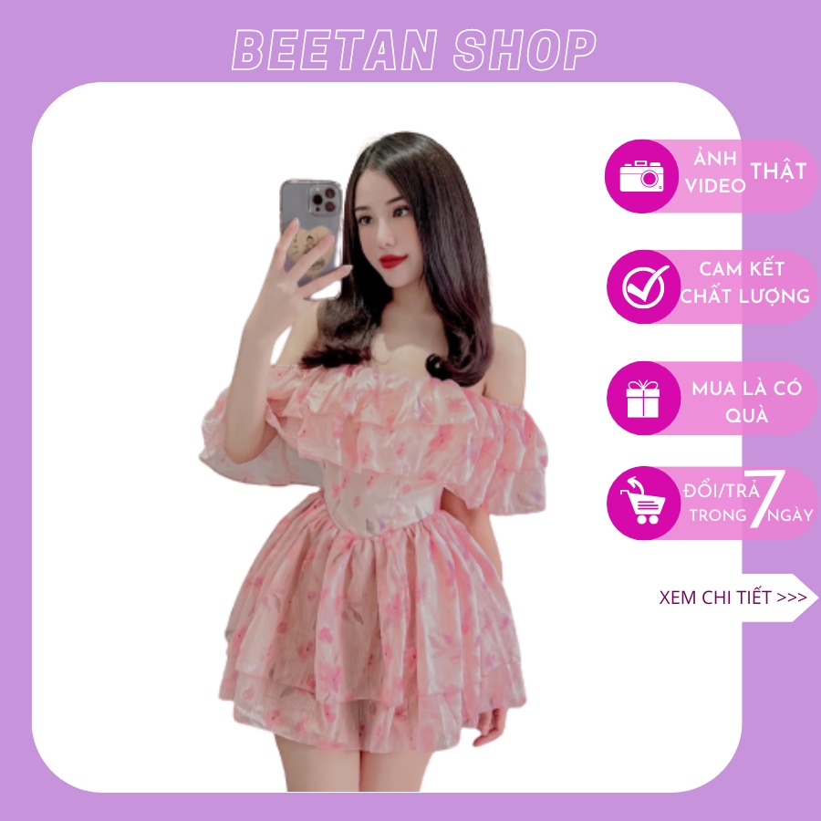 Váy trễ vai hồng Amee