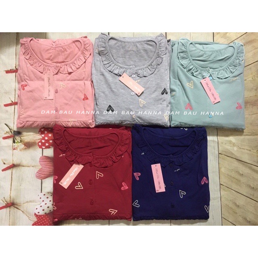 [SIZE 40-75KG] Đồ bộ bầu dài và cho bé ty mặc bầu và sau sinh, có khóa cho bé ty, vải thun cotton cao cấp thoáng mát