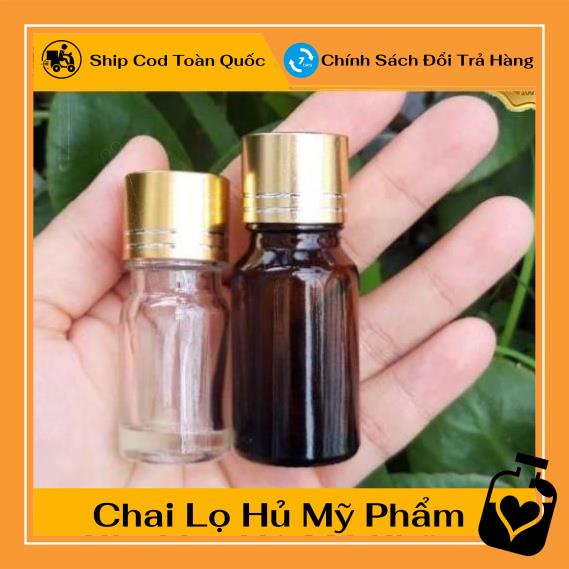 Lọ Chiết Serum ❤ TOP GIÁ RẺ ❤ [5ml,10ml] Lọ đựng tinh dầu nắp vặn vàng chiết serum ,Xưởng Chai Lọ